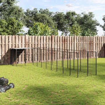 Gabbia per Cani Nera 7,26 m² in Acciaio