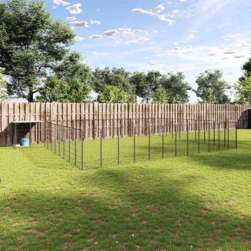 Gabbia per Cani Nera 37,51 m² in Acciaio
