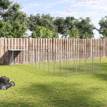 Gabbia per Cani Argento 13,31 m² in Acciaio