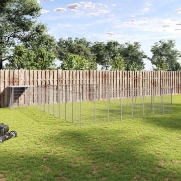 Gabbia per Cani Argento 25,41 m² in Acciaio