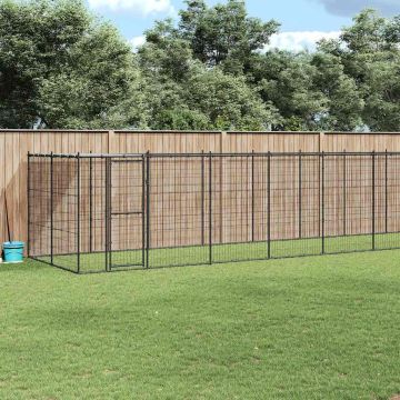 Gabbia per Cani da Esterno in Acciaio con Tetto 26,62 m²