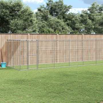 Gabbia per Cani da Esterno in Acciaio Zincato con Tetto 26,62m²