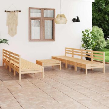 Set Divani da Giardino 9 pz in Legno Massello di Pino