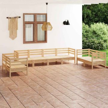 Set Divani da Giardino 8 pz in Legno Massello di Pino