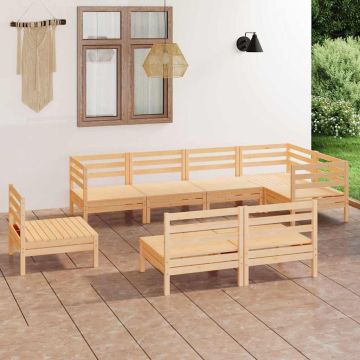 Set Salotto da Giardino 8 pz in Legno Massello di Pino