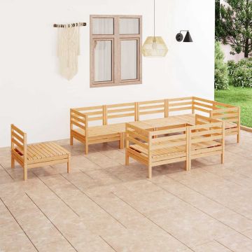 Set Salotto da Giardino 8 pz in Legno Massello di Pino