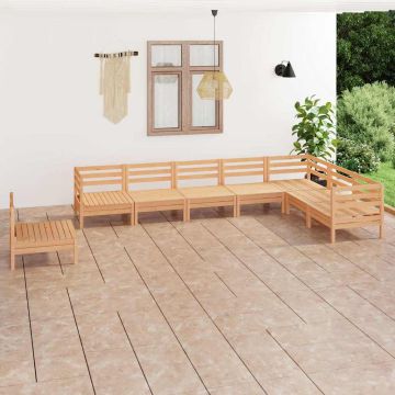 Set Salotto da Giardino 8 pz in Legno Massello di Pino