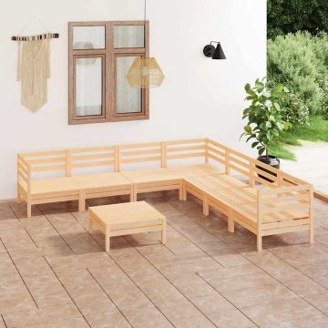 Set Salotto da Giardino 8 pz in Legno Massello di Pino