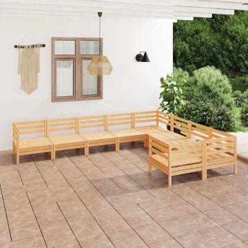 Set Salotto da Giardino 9 pz in Legno Massello di Pino