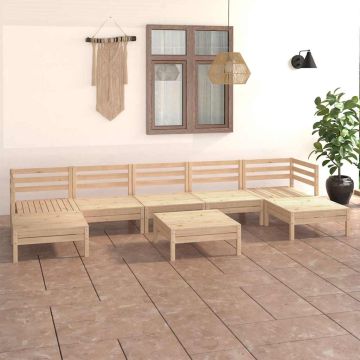 Set Salotto da Giardino 8 pz in Legno Massello di Pino