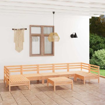 Set Salotto da Giardino 8 pz in Legno Massello di Pino