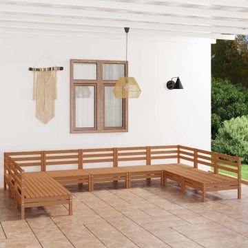 Set Salotto da Giardino 9 pz Ambra in Legno Massello di Pino
