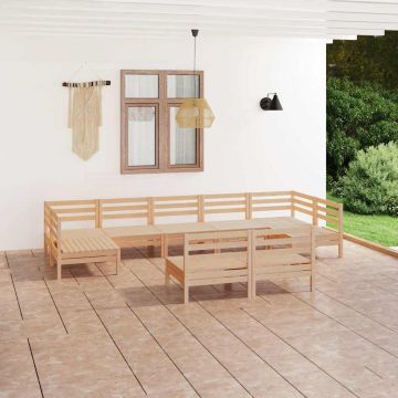Set Salotto da Giardino 9 pz in Legno Massello di Pino