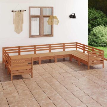 Set Salotto da Giardino 9 pz Ambra in Legno Massello di Pino