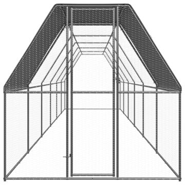 Pollaio da Esterno 2x12x2 m in Acciaio Zincato