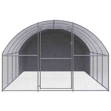 Pollaio per Esterni 3x6x2 m in Acciaio Zincato