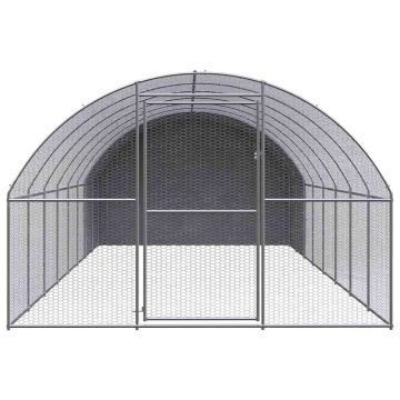 Gabbia per Polli da Esterno 3x8x2 m in Acciaio Zincato