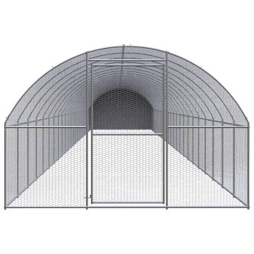 Pollaio per Esterni 3x24x2 m in Acciaio Zincato