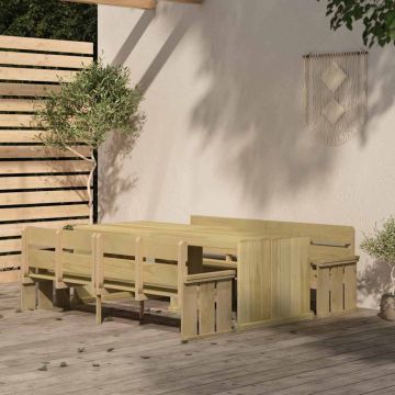Set da Pranzo per Giardino 3 pz in Legno di Pino Impregnato