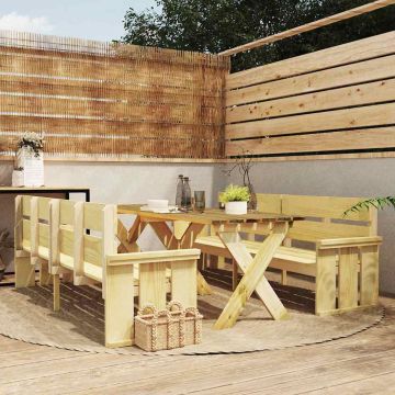 Set da Pranzo da Giardino 3 pz in Legno di Pino Impregnato