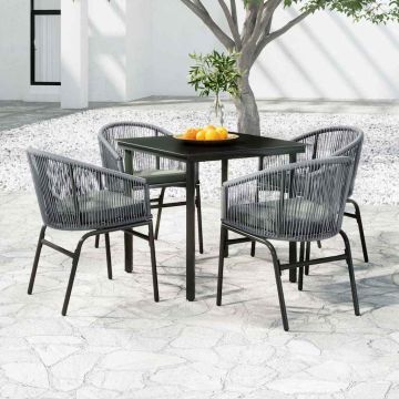 Set Mobili da Pranzo per Giardino 5 pz Antracite