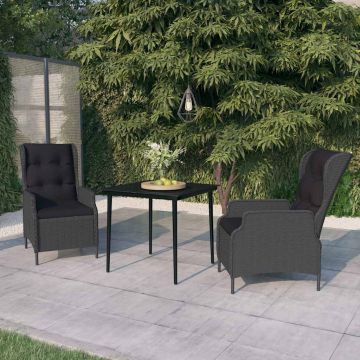 Set da Pranzo da Giardino 3 pz Grigio Scuro