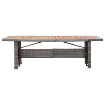 Tavolo da Giardino 240x90x74 cm in Polyrattan e Massello Acacia