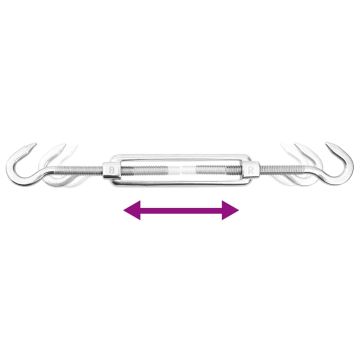 Set Accessori per Vela Parasole 9 pz in Acciaio Inossidabile