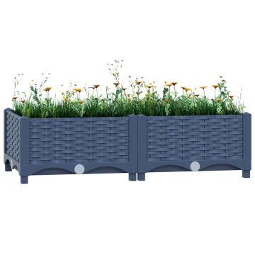 Fioriera Rialzata 80x40x23 cm in Polipropilene