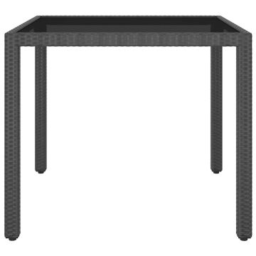 Tavolo da Giardino Nero 90x90x75 cm in Polyrattan