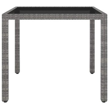 Tavolo da Giardino Grigio 90x90x75 cm in Polyrattan