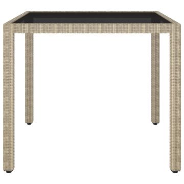 Tavolo da Giardino Beige 90x90x75 cm in Polyrattan