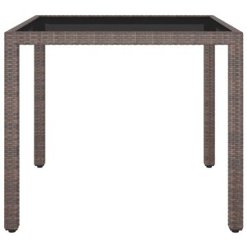 Tavolo da Giardino Marrone 90x90x75 cm in Polyrattan