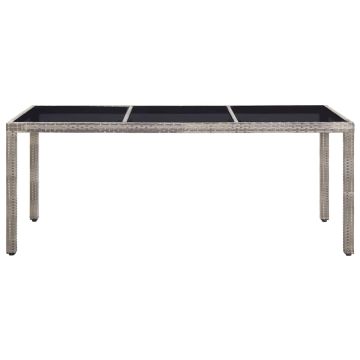 Tavolo da Giardino Grigio 190x90x75 cm in Polyrattan