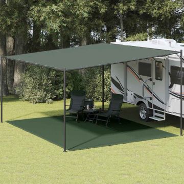 Tappeto da Tenda 400x500 cm Verde Scuro in HDPE