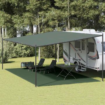 Tappeto da Tenda 400x700 cm Verde Scuro in HDPE