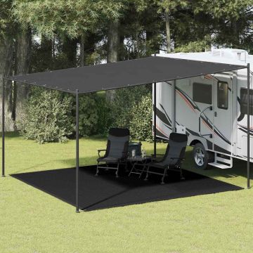 Tappeto da Tenda 400x400 cm Nero in HDPE