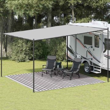 Tappeto da Tenda Antracite e Bianco 400x400 cm HDPE
