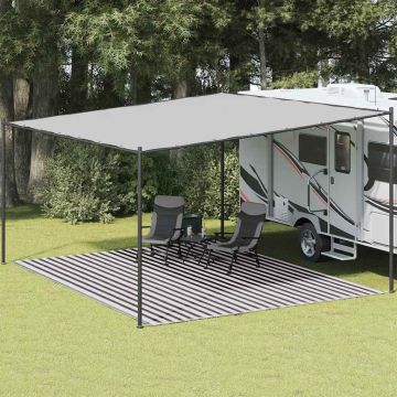 Tappeto da Tenda Antracite e Bianco 400x500 cm HDPE