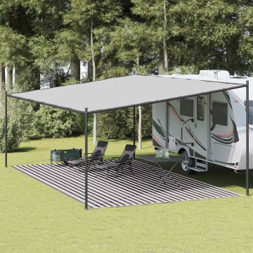 Tappeto da Tenda Antracite e Bianco 400x800 cm HDPE