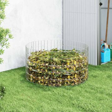 Compostiera da Giardino Ø100x50 cm in Acciaio Zincato