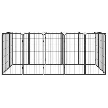 Box Cani 16 Pannelli Nero 50x100 cm Acciaio Verniciato Polvere