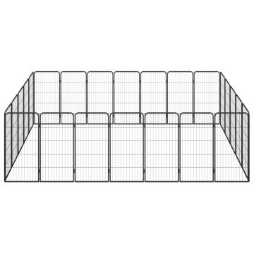 Box Cani 24 Pannelli Nero 50x100 cm Acciaio Verniciato Polvere