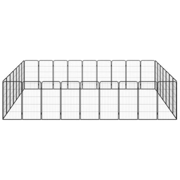 Box Cani 32 Pannelli Nero 50x100 cm Acciaio Verniciato Polvere