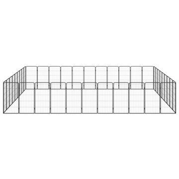 Box Cani 40 Pannelli Nero 50x100 cm Acciaio Verniciato Polvere