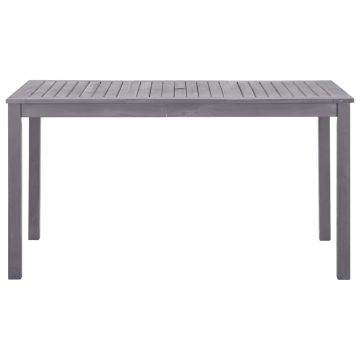 Tavolo da Giardino Grigio Slavato 140x80x74 cm in Legno Acacia
