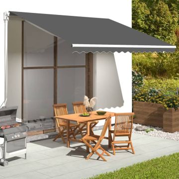 Tessuto di Ricambio per Tenda da Sole Antracite 400x350 cm Poliestere