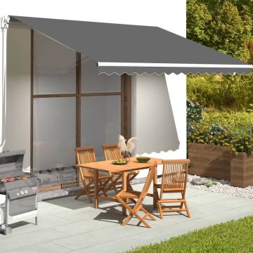 Tessuto di Ricambio per Tenda da Sole Antracite 450x350 cm Poliestere