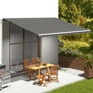 Tessuto di Ricambio per Tenda da Sole Antracite 500x350 cm Poliestere