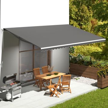 Tessuto di Ricambio per Tenda da Sole Antracite 600x350 cm Poliestere
